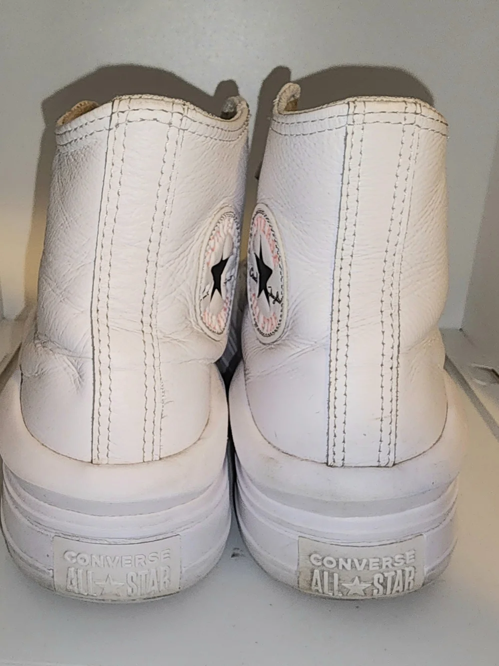 white leather Converse Chuck Taylor All Star Move sneakers women's size 8.5 - Picture 5 of 7